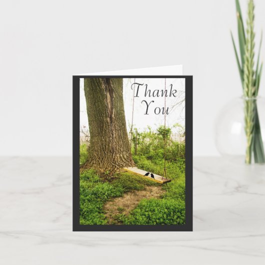 Tree n Swing Country Wedding Danke Karten (Vorderseite)