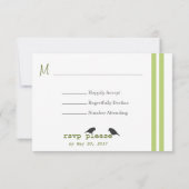 Tree n Swing w Birds Country Wedding RSVP Cards Karte (Rückseite)