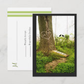 Tree n Swing w Birds Country Wedding RSVP Cards Karte (Vorne/Hinten)