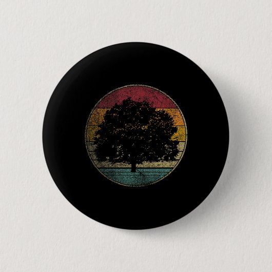 Tree Nature Earth Day Gift Shirt Retro Style Vinta Button (Vorderseite)