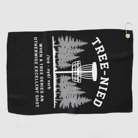 Tree Nied Disc Golf Funny Stupid Tree-nied  Golfhandtuch (Horizontal)