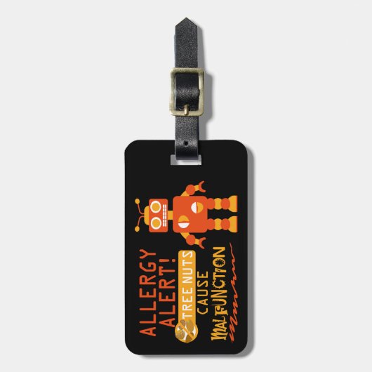 Tree Nut Food Allergy Alert Robot Boys Gepäckanhänger (Vorderseite vertikal)