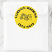 Tree Nuts Allergen Warning Sticker - Yellow Safety (Tasche)