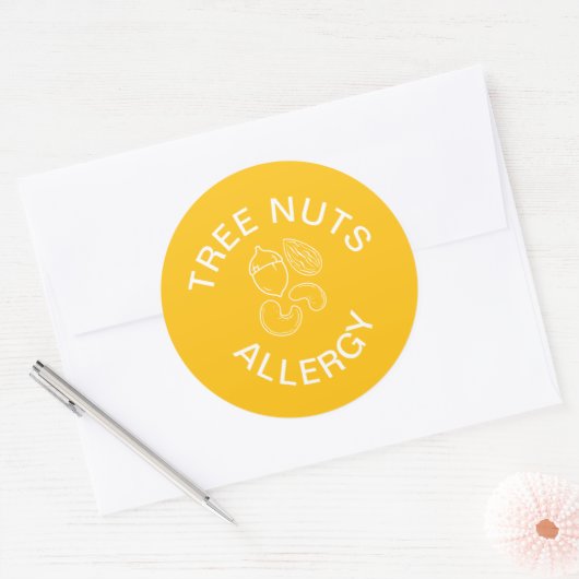 Tree Nuts Allergy Runder Aufkleber (Umschlag)