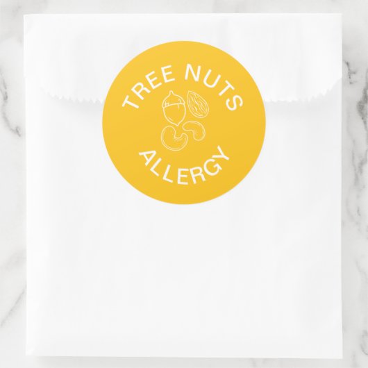Tree Nuts Allergy Runder Aufkleber (Tasche)