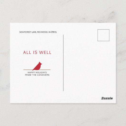 Tree of Art Christmas Card Postkarte (Rückseite)