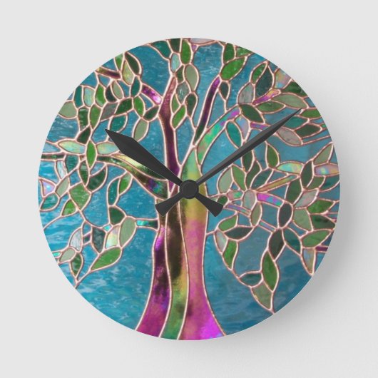 Tree of Enchantment wall clock Runde Wanduhr (Vorderseite)