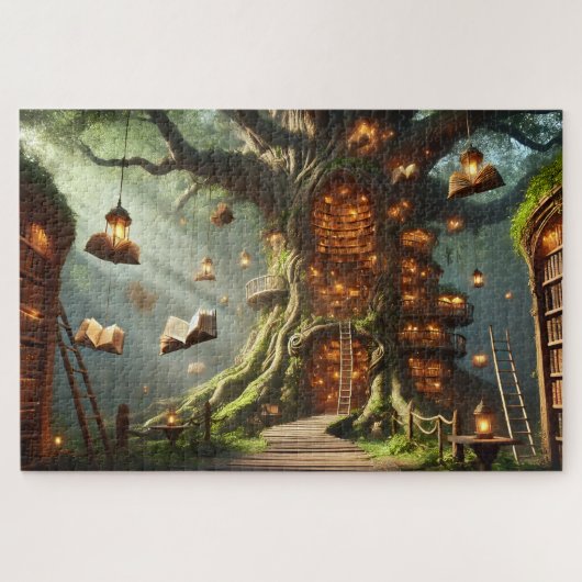 Tree of Endless Tales Books & Magic Library Puzzle (Horizontal)