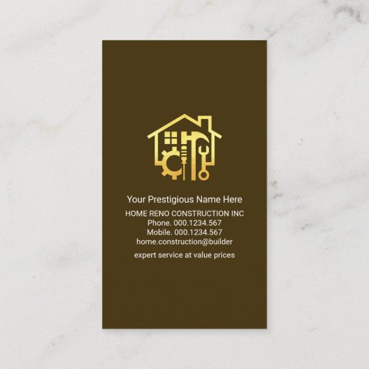 Tree of Gold Handyman Tools Visitenkarte (Rückseite)