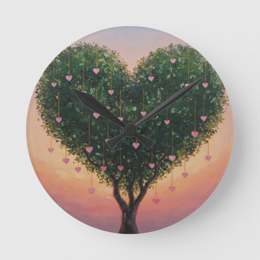 Tree of Hearts clock Runde Wanduhr (Vorderseite)
