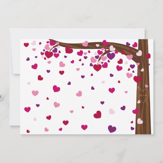 Tree of Hearts Engagement Party Einladung (Rückseite)