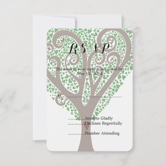 Tree of Hearts Wedding RSVP (Vorderseite)