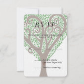 Tree of Hearts Wedding RSVP Karte (Vorderseite)