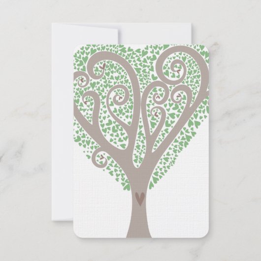 Tree of Hearts Wedding RSVP Karte (Rückseite)