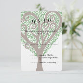 Tree of Hearts Wedding RSVP Karte (Stehend Vorderseite)