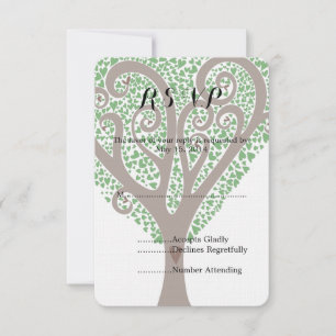 Tree of Hearts Wedding RSVP Karte