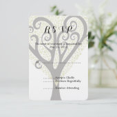 Tree of Hearts Wedding RSVP Karte (Stehend Vorderseite)