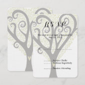 Tree of Hearts Wedding RSVP Karte (Vorne/Hinten)