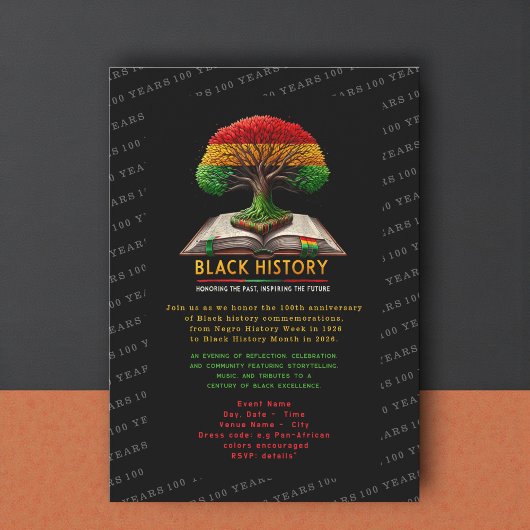 Tree of Knowledge Black History 100 years Einladung
