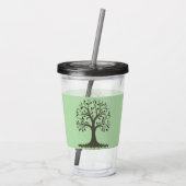 🌳 Tree of Life Acrylic Tumbler with Straw - Drink Acryltrinkbecher (Rückseite)