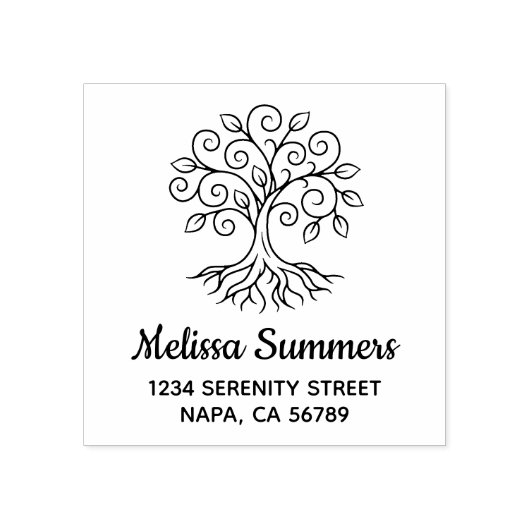 Tree of Life Address Gummistempel (Prägung)