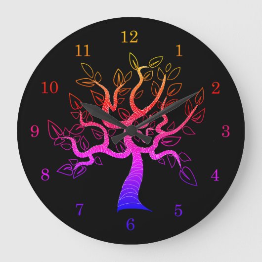Tree of Life Art - Große Wanduhr (Vorderseite)