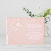 Tree of Life Baby Girl Naming Day Einladung (Stehend Vorderseite)