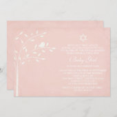 Tree of Life Baby Girl Naming Day Einladung (Vorne/Hinten)