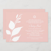 Tree of Life Baby Girl Naming Day Invite, Pink Einladung (Vorne/Hinten)