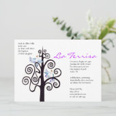 Tree of Life Baptism Christening Custom Invitation Einladung (Stehend Vorderseite)
