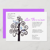 Tree of Life Baptism Christening Custom Invitation Einladung (Vorne/Hinten)