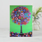 Tree of Life Bar Bat Mitzvah Einladungen (Stehend Vorderseite)