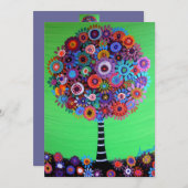 Tree of Life Bar Bat Mitzvah Einladungen (Vorne/Hinten)