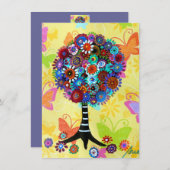 Tree of Life Bar Bat Mitzvah Einladungen (Vorne/Hinten)