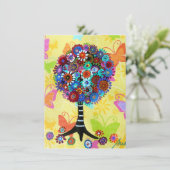 Tree of Life Bar Bat Mitzvah Einladungen (Stehend Vorderseite)