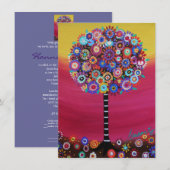 Tree of Life Bar Bat Mitzvah Einladungen (Vorne/Hinten)