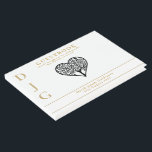 Tree of Life BAR MITZVAH Gold Monogram Gästebuch<br><div class="desc">Elegantes und modernes Bar Mitzvah Gästebuch mit Textvorlagenfeldern in goldfarbener Typografie für Monogramm,  Heading,  Tagline und Namen und Hochzeitstag. Einfach schwarzer Herzbaum des Lebensdesigns.</div>