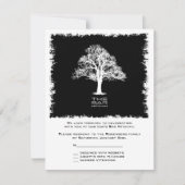 Tree of Life Bar Mitzvah Reply Card Black RSVP Karte (Vorderseite)
