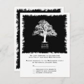 Tree of Life Bar Mitzvah Reply Card Black RSVP Karte (Vorne/Hinten)