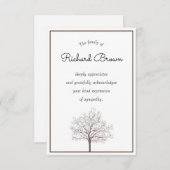 Tree of Life Beileid Acknowlegement Cards Mitteilungskarte (Vorne/Hinten)