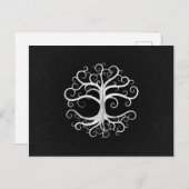 Tree of life Black and White Feiertagspostkarte (Vorne/Hinten)