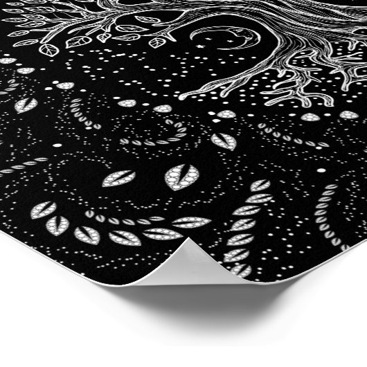 Tree of Life - black and white Poster (Ecke)