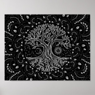 Tree of Life - black and white Poster