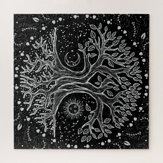 Tree of Life - black and white Puzzle (Horizontal)