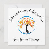 Tree of Life Blue Circle End of treatment Party Einladung (Vorderseite)