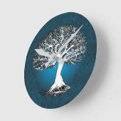 Tree Of Life Blue Round Clock Unique Runde Wanduhr (Winkel)