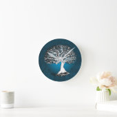 Tree Of Life Blue Round Clock Unique Runde Wanduhr (Zuhause)