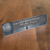 Tree of Life Blue Sky Friedlich Night Namensplakette (Seite)