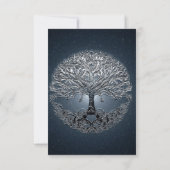 Tree of Life Blue Sky Friedlich Night RSVP Karte (Rückseite)