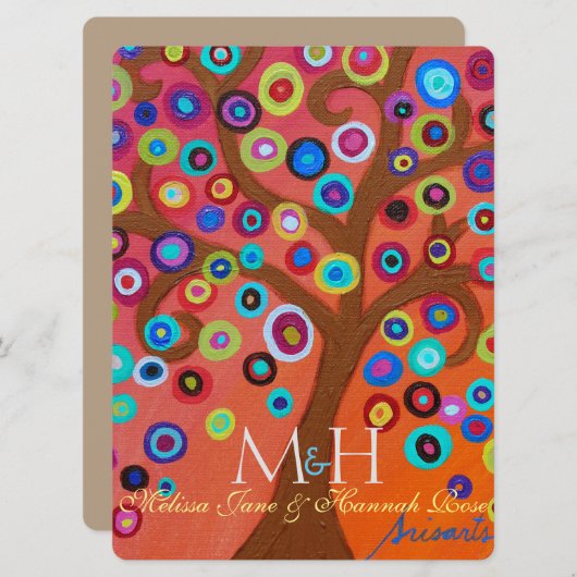 Tree of Life B'not Mitzvah Einladungen (Vorne/Hinten)